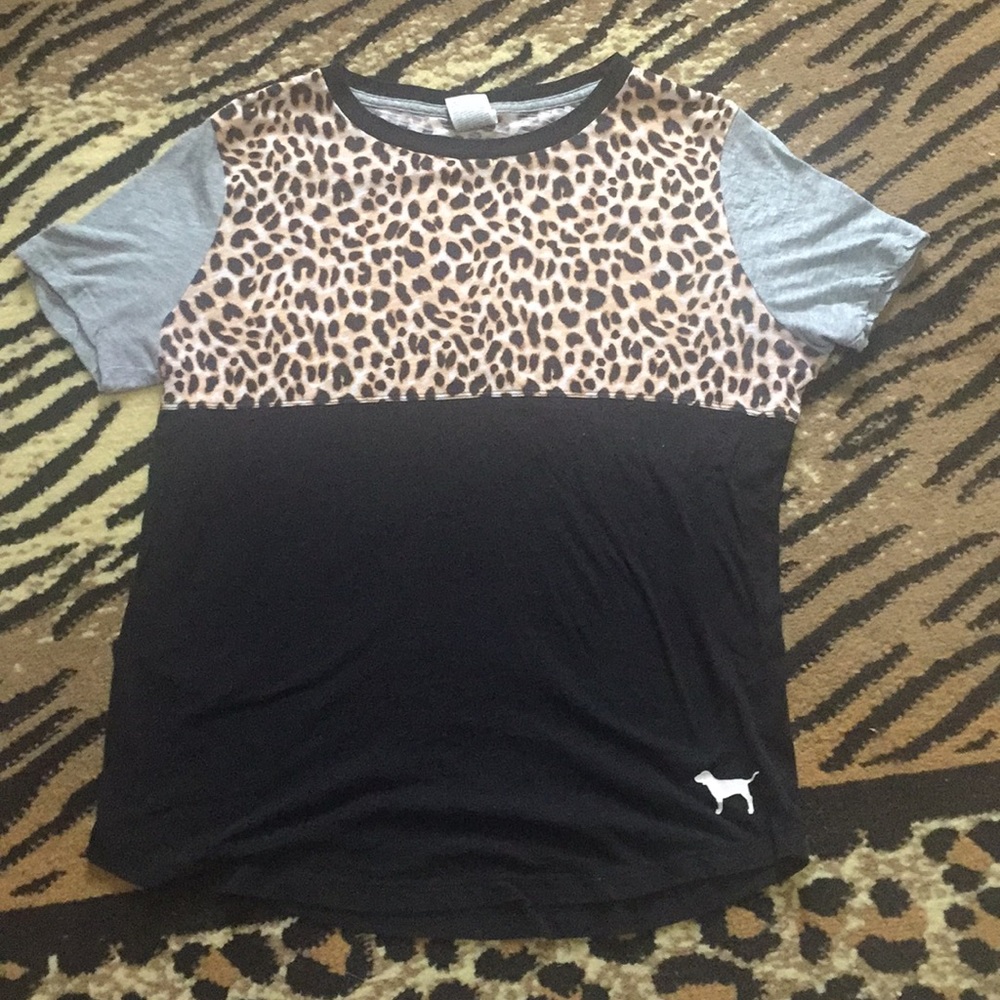 Pink VS cheetah tee